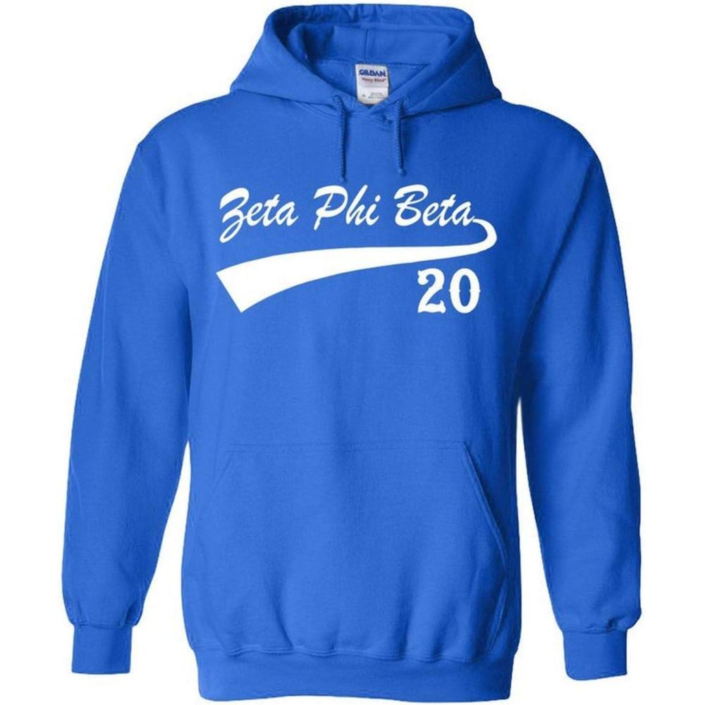 imageGreekgear Zeta Phi Beta Tail Hooded SweatshirtRoyal Blue