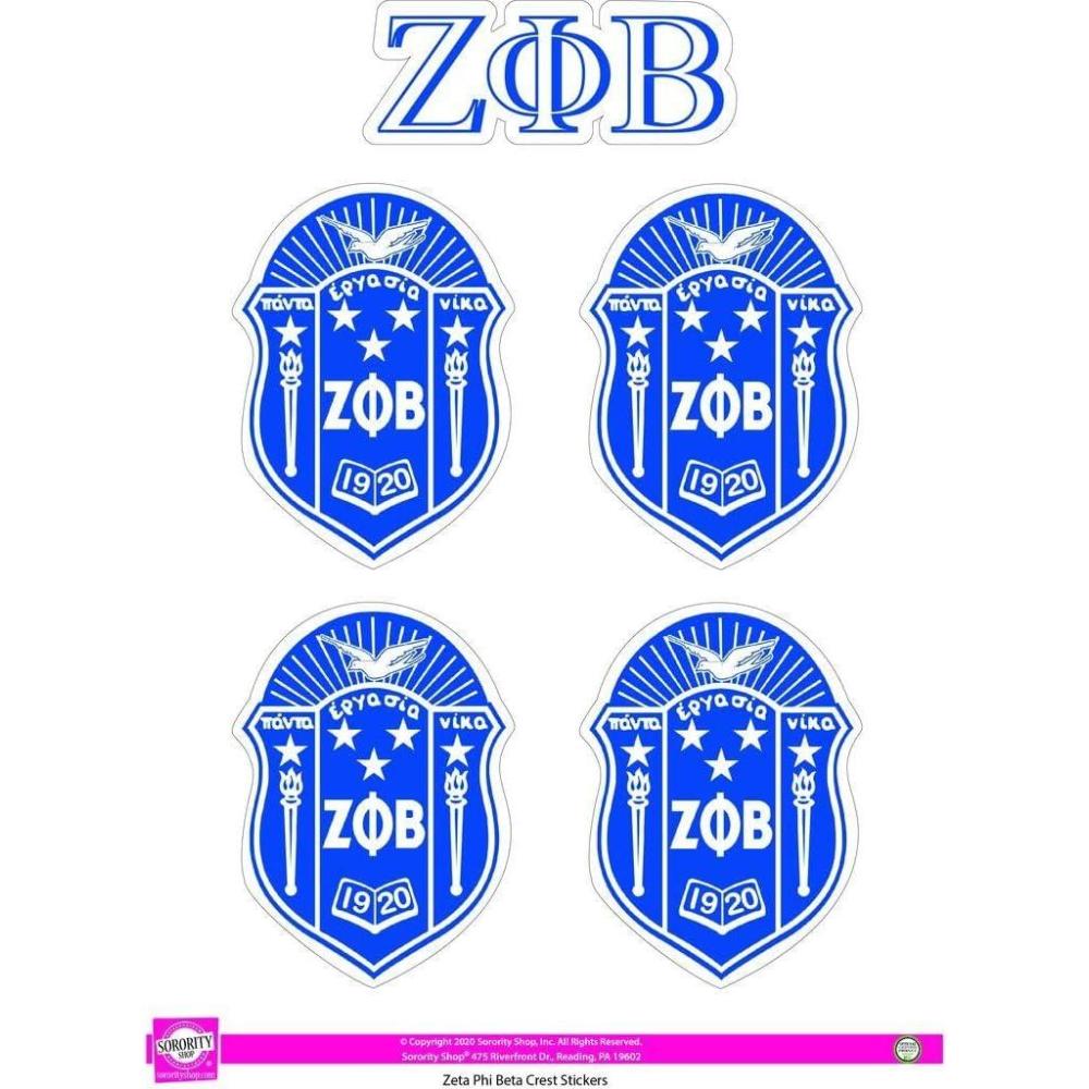 imageZeta Phi Beta Crest Sticker Sheet