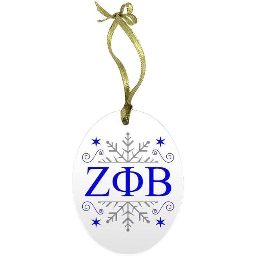 imageZeta Phi Beta Holiday Color Snowflake Glass Christmas Ornament