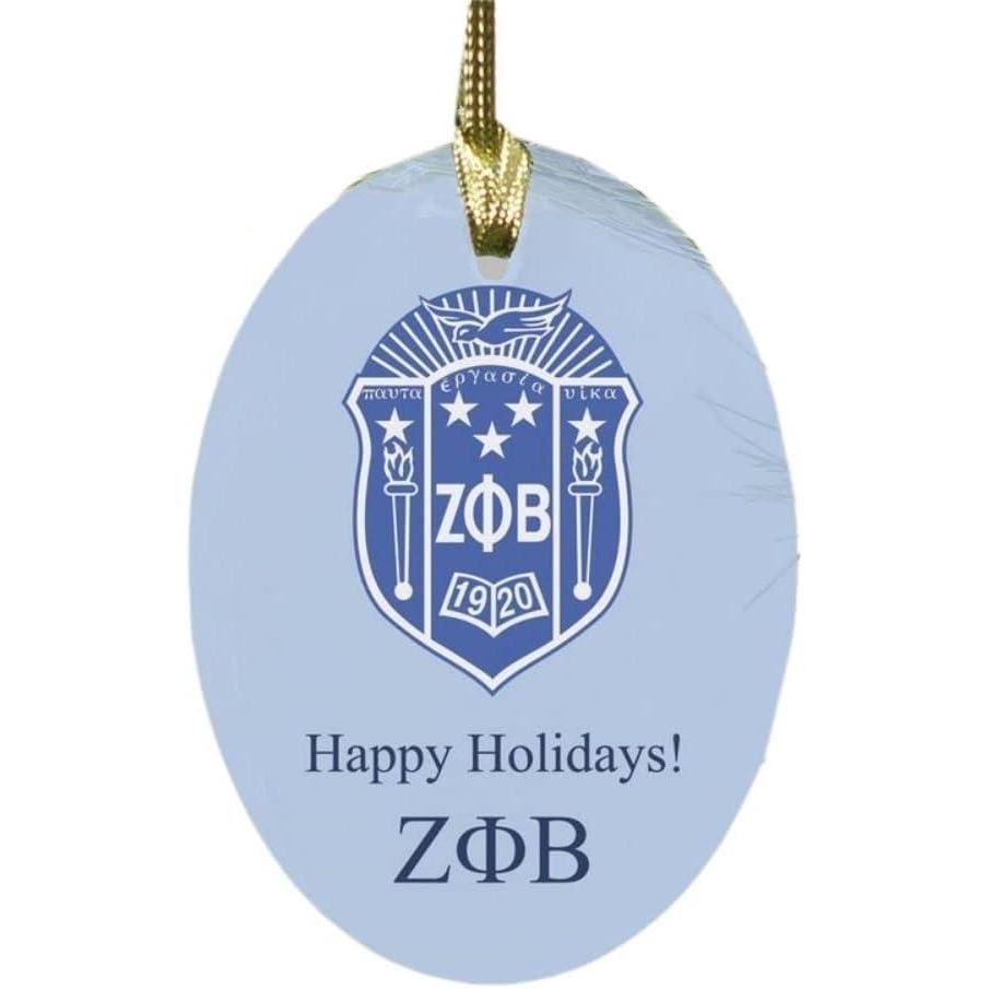 imageZeta Phi Beta Holiday Crest Oval Ornament