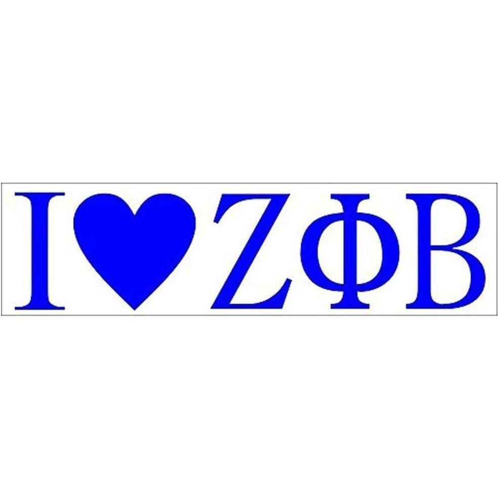 imageZeta Phi Beta I Love Bumper Sticker