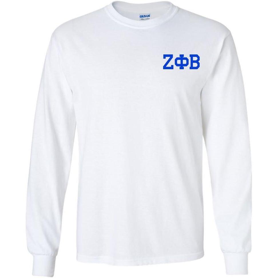 imageZeta Phi Beta Sorority WorldFamous Crest LongSleeve Womens TShirtWhite