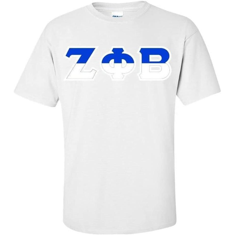 imageZeta Phi Beta Two Tone Greek Lettered TShirtWhite