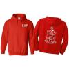 Greekgear Zeta Phi Beta World Famous Crest – Shield Printed Hooded Sweatshirt(Red)