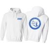 Greekgear Zeta Phi Beta World Famous Crest – Shield Printed Hooded Sweatshirt(White)