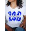 Zeta Phi Beta Floral Big Lettered T-Shirt(White)