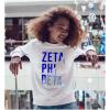 Zeta Phi Beta Ripped Favorite Crewneck(White)