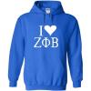 Greekgear I love Zeta Phi Beta Hooded Sweatshirt(Royal Blue)