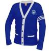 Greekgear Women’s Zeta Phi Beta Varsity Cardigan Sweater(Royal Blue/White)