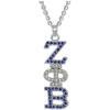 Greekgear Zeta Phi Beta Austrian Crystal Pendant Silver