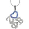 Greekgear Zeta Phi Beta Color Crystal Heart Necklace