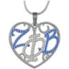 Greekgear Zeta Phi Beta Color Heart Necklace