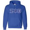 Greekgear Zeta Phi Beta Lettered Hooded Sweatshirt(Royal Blue)
