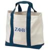 Greekgear Zeta Phi Beta Tote – 2 Tone Navy Blue
