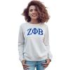 Zeta Phi Beta Arched Greek Lettered Crewneck Sweatshirt(Light Grey)