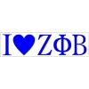 Zeta Phi Beta I Love Bumper Sticker