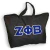 Zeta Phi Beta Sorority Lettered Canvas Tote Bag(Black)