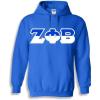 Zeta Phi Beta Two Tone Greek Lettered Hooded Sweatshirt(Royal Blue)