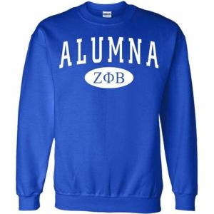 Greekgear Zeta Phi Beta Alumna Sweatshirt(Royal Blue)