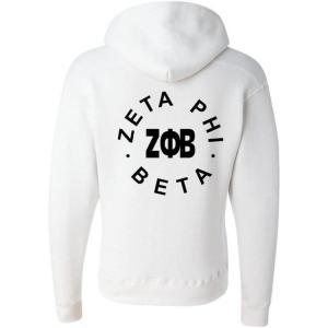 Greekgear Zeta Phi Beta Circle Hoodie(White)