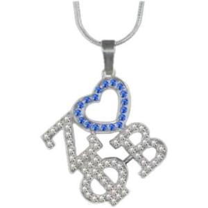 Greekgear Zeta Phi Beta Color Crystal Heart Necklace