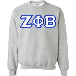 Greekgear Zeta Phi Beta Custom Twill Sweatshirt(Sports Grey)