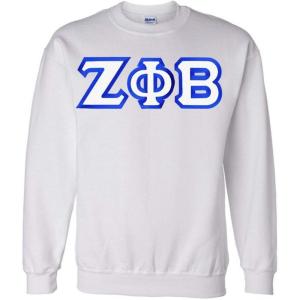 Greekgear Zeta Phi Beta Custom Twill Sweatshirt(White)