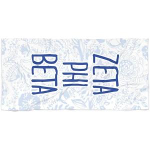 Greekgear Zeta Phi Beta Floral Beach Towel