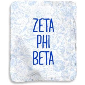 Greekgear Zeta Phi Beta Floral Sherpa Lap Blanket