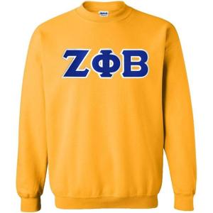 Greekgear Zeta Phi Beta Lettered Crewneck(Athletic Gold)