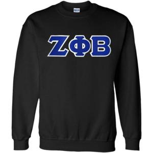 Greekgear Zeta Phi Beta Lettered Crewneck(Black)