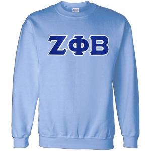 Greekgear Zeta Phi Beta Lettered Crewneck(Light Blue)