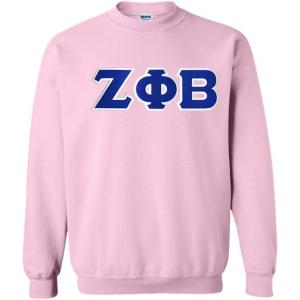 Greekgear Zeta Phi Beta Lettered Crewneck(Light Pink)