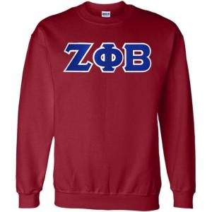 Greekgear Zeta Phi Beta Lettered Crewneck(Maroon)