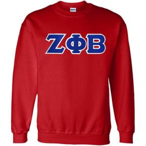 Greekgear Zeta Phi Beta Lettered Crewneck(Red)