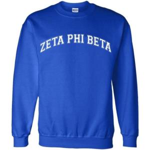 Greekgear Zeta Phi Beta Nickname College Crew(Royal Blue)