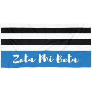 Greekgear Zeta Phi Beta Stripes Beach Towel