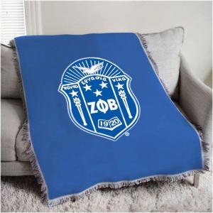 Zeta Phi Beta Full Color Crest Afghan Blanket Throw