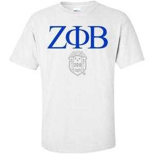 Zeta Phi Beta Greek Crest T-Shirt(Light Grey)