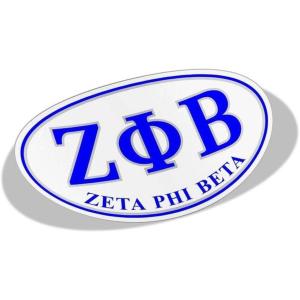 Zeta Phi Beta Greek Letter Oval Decal