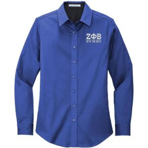 Zeta Phi Beta Greek Letter Oxford(Royal Blue)