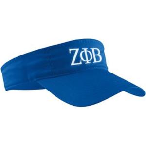 Zeta Phi Beta Greek Letter Visor(Royal Blue W/White Thread Color)