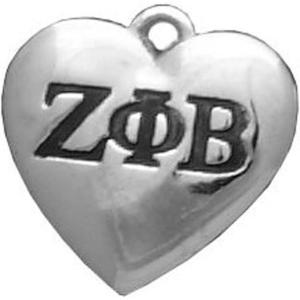 Zeta Phi Beta Heart Drop Metallic