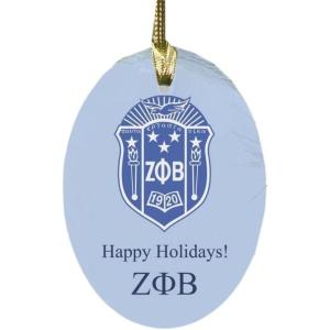 Zeta Phi Beta Holiday Crest Oval Ornament