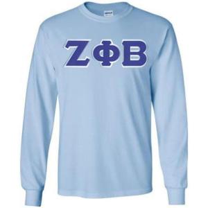 Zeta Phi Beta Lettered Long Sleeve Tee(Light Blue)