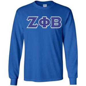 Zeta Phi Beta Lettered Long Sleeve Tee(Royal Blue)