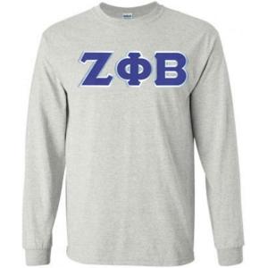 Zeta Phi Beta Lettered Long Sleeve Tee(Sports Grey)