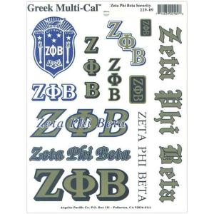 Zeta Phi Beta Multi Greek Decal Sheet