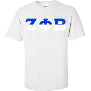 Zeta Phi Beta Two Tone Greek Lettered T-Shirt(White)