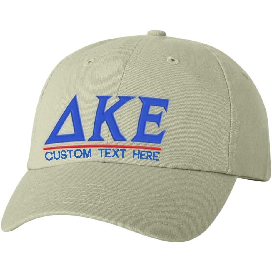 imagePersonalized Delta Kappa Epsilon DKE Greek Line HatTan